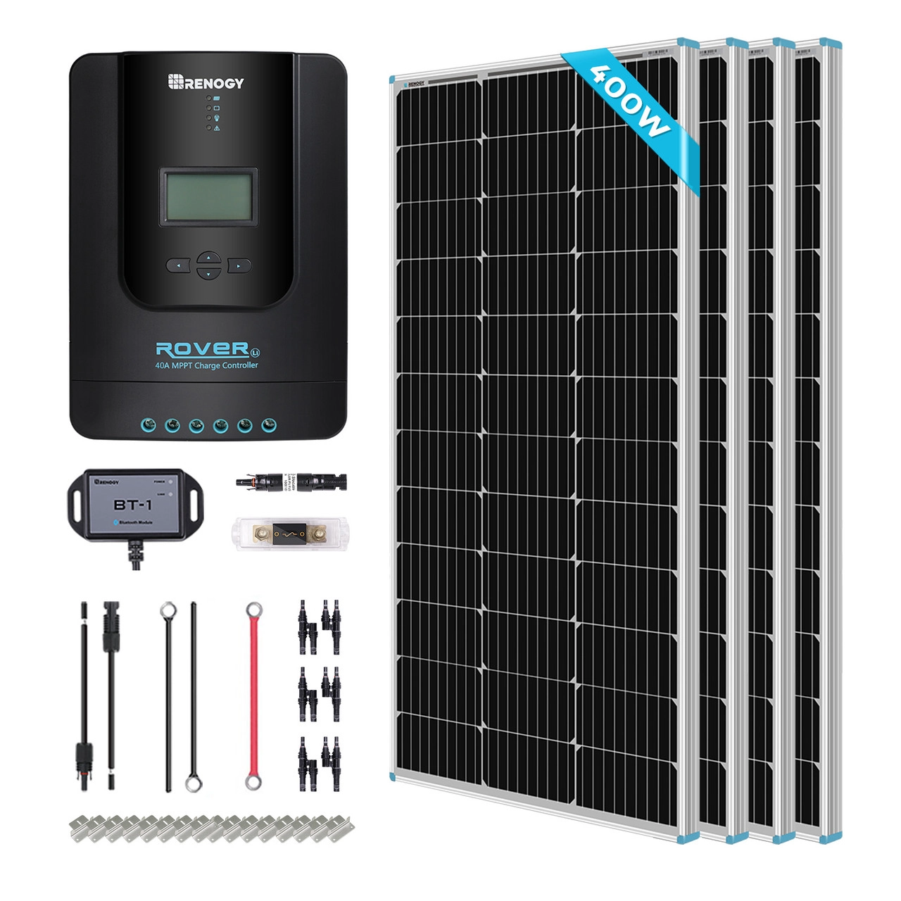 New 400 Watt 12 Volt Solar Premium Kit W/MPPT or REGO Solar Charge Controller