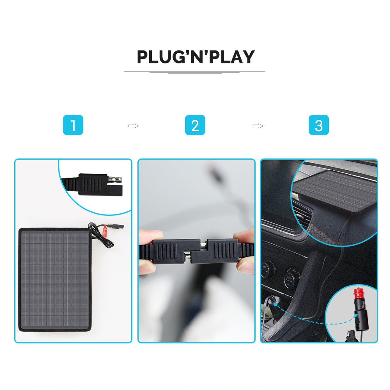 10W Solar Battery Trickle Charger Maintainer - Image 2