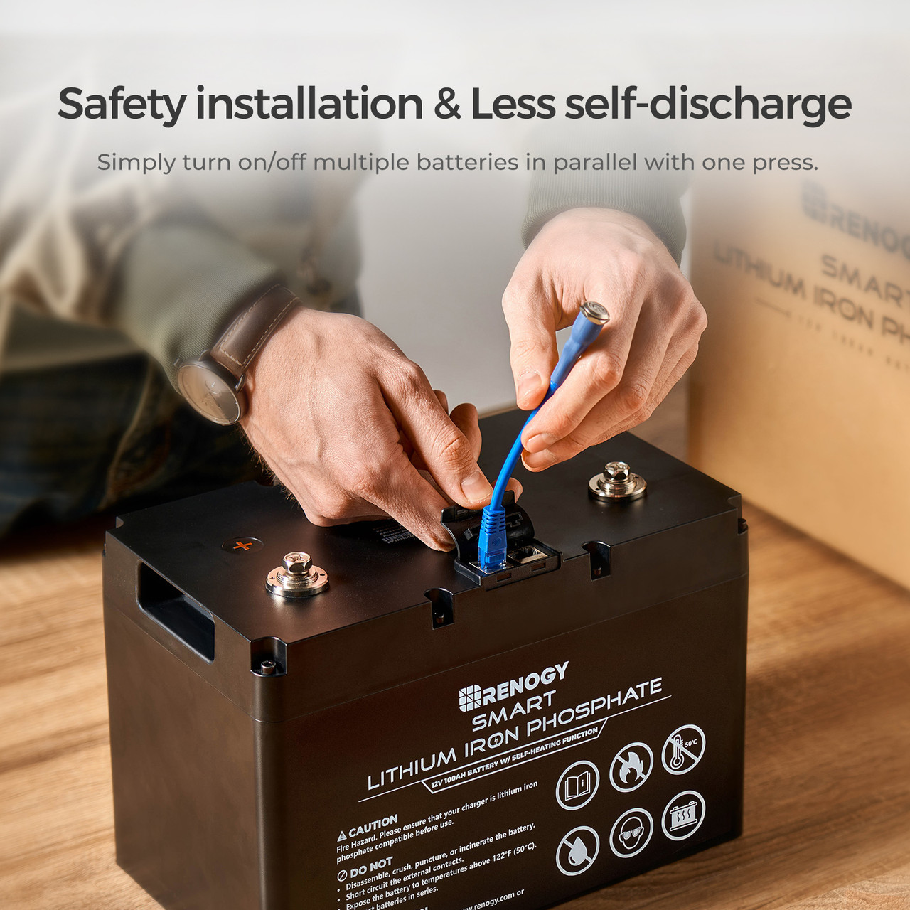 12V 100Ah Smart Lithium Iron Phosphate Battery w/Self-Heating Function - Image 6