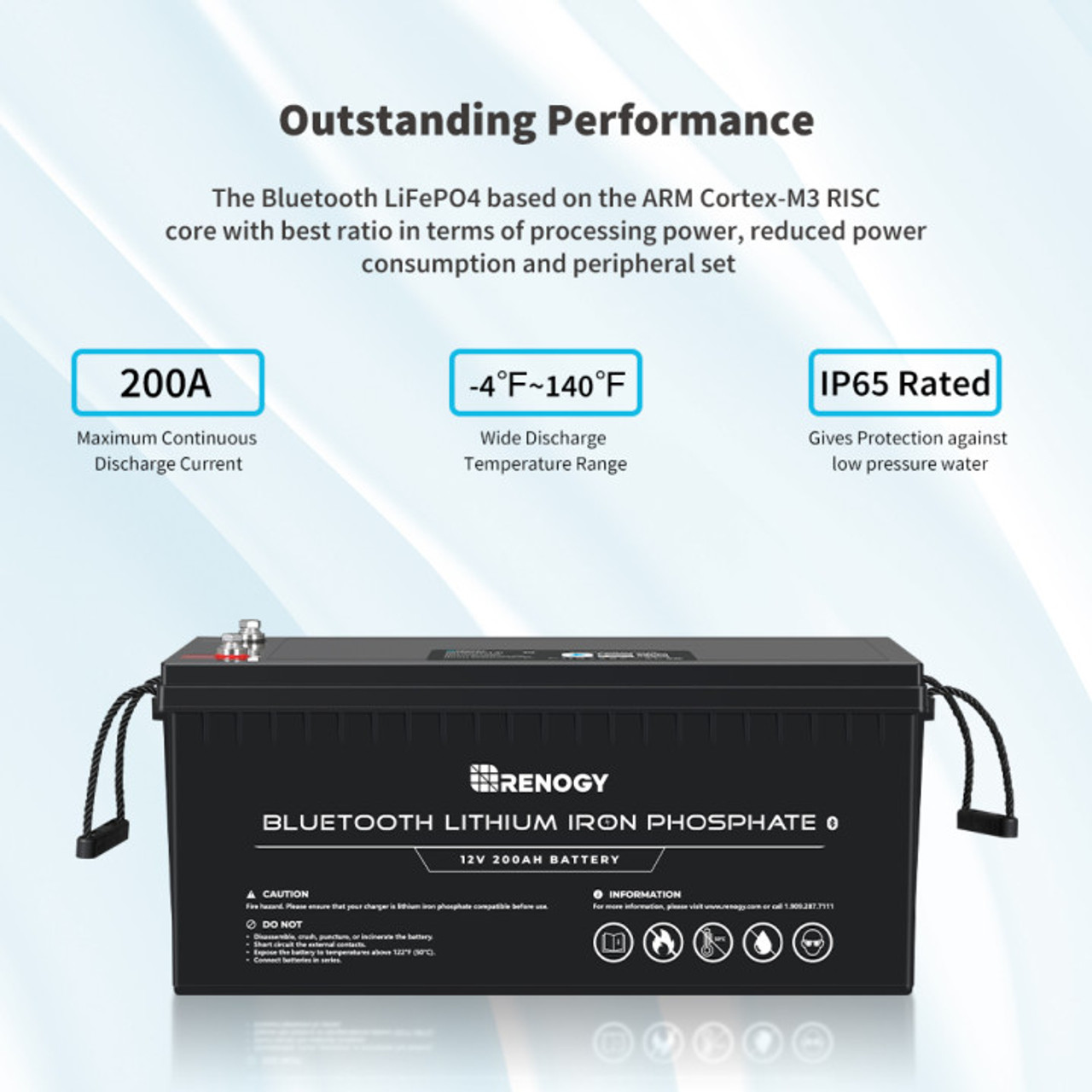 12V 200Ah Lithium Iron Phosphate Battery w/ Bluetooth - Image 10