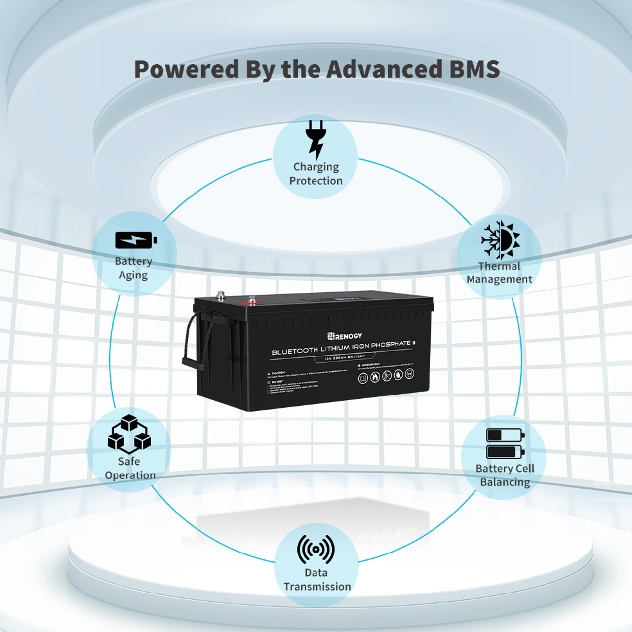 12V 200Ah Lithium Iron Phosphate Battery w/ Bluetooth - Image 7