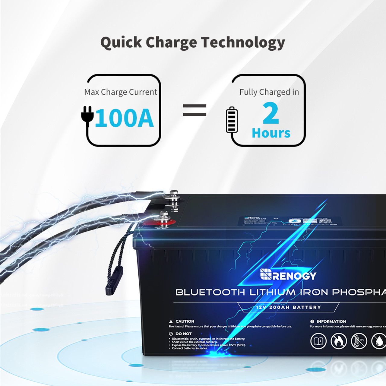 12V 200Ah Lithium Iron Phosphate Battery w/ Bluetooth - Image 6
