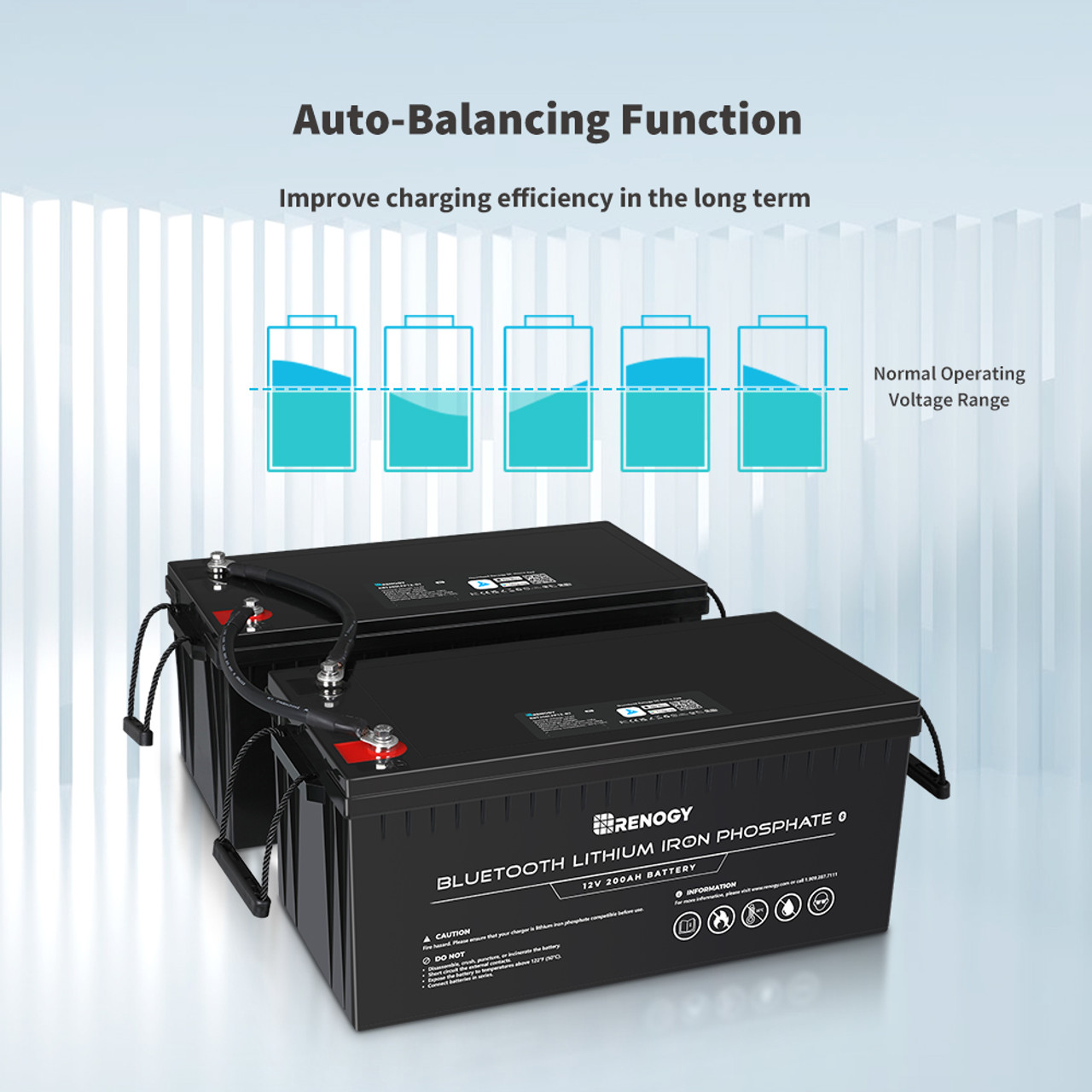 12V 200Ah Lithium Iron Phosphate Battery w/ Bluetooth - Image 5