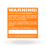 Static-Cling Windshield Warning Stickers